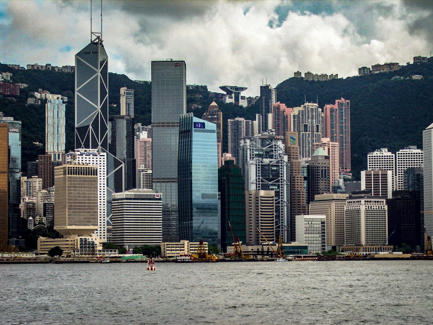 香港維多利亞港夜景高樓